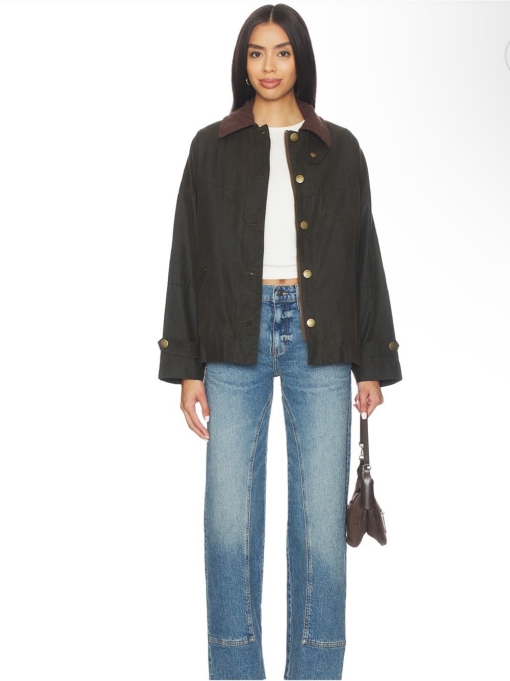 Free People We The Free Cori Waxed Barn Chore Jacket in Olive | NWT - Picture 3 of 15